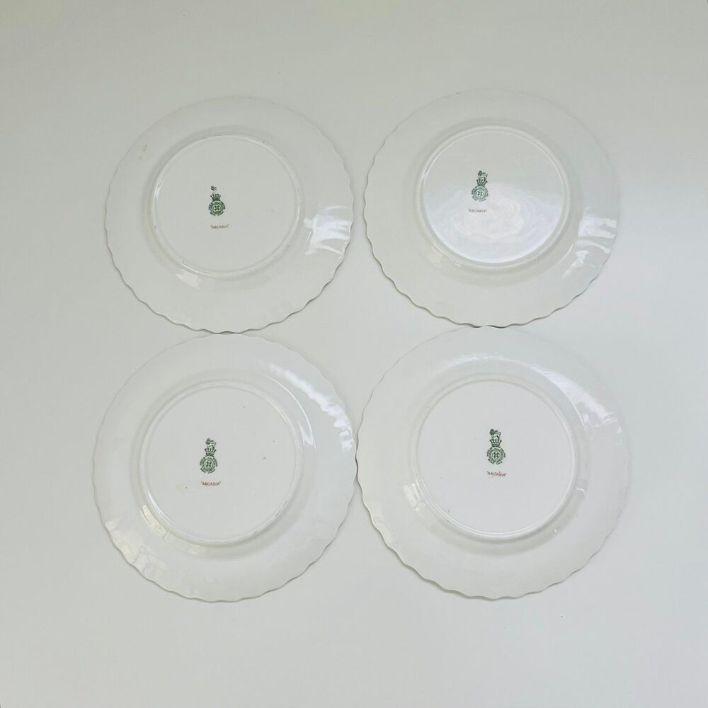 ROYAL DOULTON Arcadia Scalloped Edge Bone China Salad Plates, Set of 4 - Picture 5 of 6